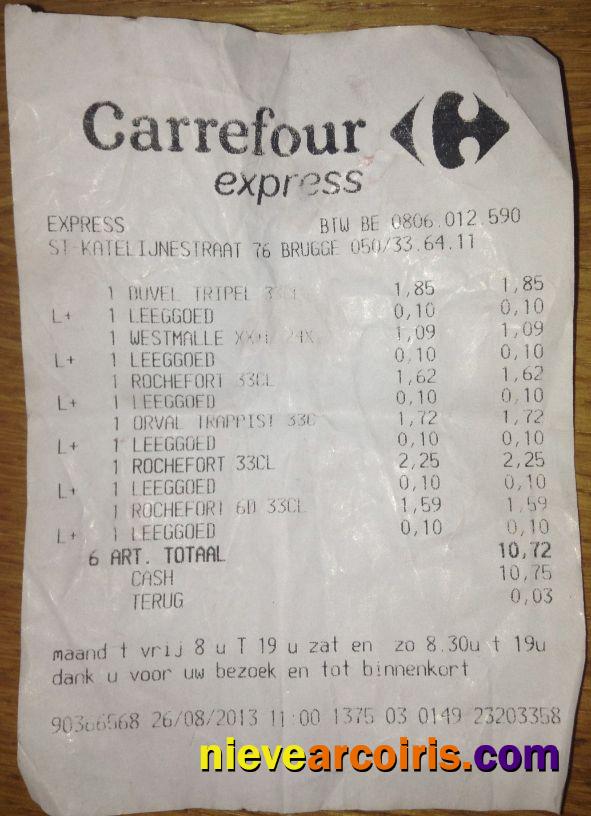 Carrefour supermarket receipt